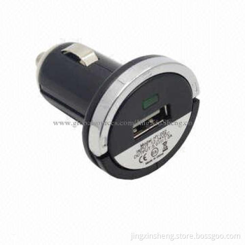 Portable USB Car Charger for iPhone, CE Mark, 12-24V DC Input Voltage